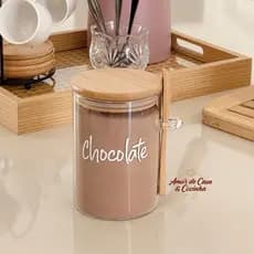 POTE JADE 600ML COM TAMPA E COLHER DE BAMBU
