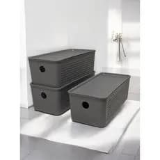 CESTO ORGANIZADOR FLOW COM E SEM TAMPA  27X12X9CM
