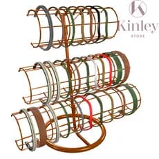 Expositor Oraganizador de Tiara Tripla Balcão Aramado Nas Cores Preto, Branco, Cobre