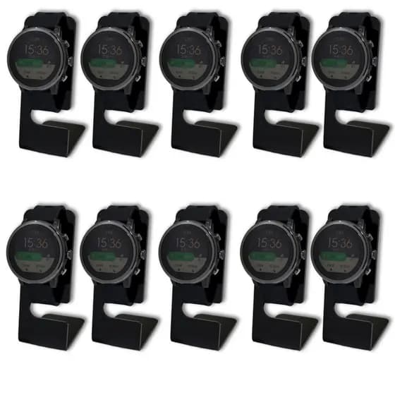 Kit 10 Expositores para Relógio e Pulseiras nas Cores Preto e Branco