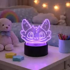 Luminária de Mesa de LED 3D Como Treinar seu Dragão  Banguela Abajur infantil Luz Noturna Decorativa Decoração Quarto