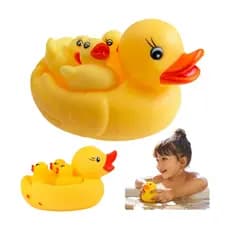 Kit Banho Bebê Infantil Conjunto 4 Patinhos De Borracha