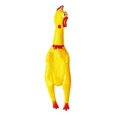 Frango Brinquedo Pet Galinha De Borracha Mordedor Apito