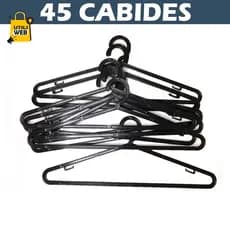 Kit 45 Cabides Adulto Plástico Preto atacado