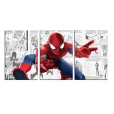 Kit Quadros Decorativo Placas Homem Aranha Spider Desenho 3 peças 20x30 MDF infantil quarto menino