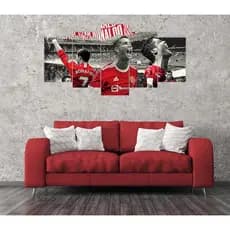 Quadro Decorativo Mosaico 5 Peças Cristiano Ronaldo Full Hd