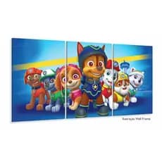 kit 3 quadros decorativos mdf 95x50 alta qualidade 4k desenho infantil patrulha canina