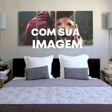 Kit Quadros Decorativo Personalizado 1,10x50 4 peças Mosaico Sua foto aqui MDF Família Decoração