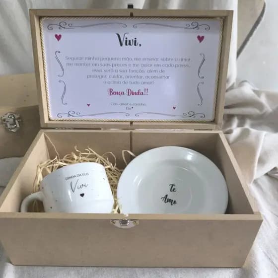 Caneca com caixa personalizada, casamento, batizado, homenagem, evento, 15 anos