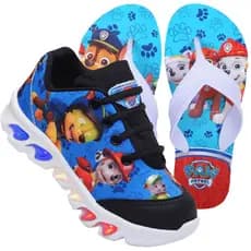 Tenis Infantil Patrulha Canina Com Led e Chinelo Promoção