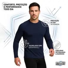 Camisa Térmica Proteção Uv 50+ Segunda Pele Camiseta Blusa Malha Fria Academia Manga Longa