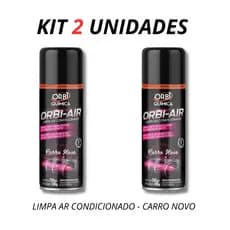 KIT 2 Limpa Ar Condicionado Automotivo Spray Higienização Orbi-air - Carro Novo