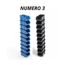 Kit caixas Gaveta Bin Organizadoras de parafusos Plástico Preto ou Azul N°03 Resistente Empilhavel