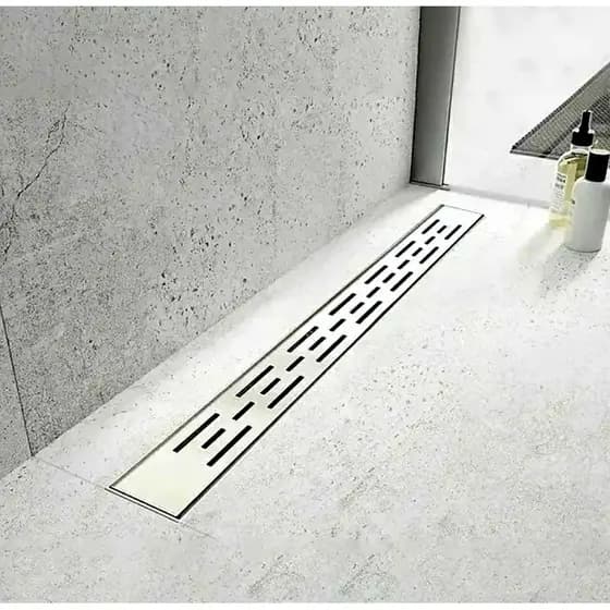 Ralo linear de aço Inoxidável 6x50cm Banheiro Lavabo Área Gourmet Lavanderia
