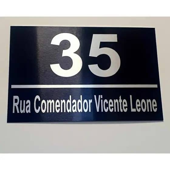 Placa Números residenciais e endereço  EM ALUMÍNIO para residência muro fachadas