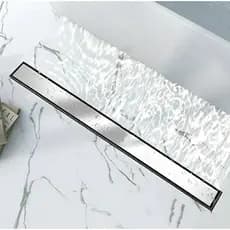Ralo Linear Oculto invisível Sifonado Aço inox 6x50cm Banheiro Lavabo Área gourmet Lavanderia