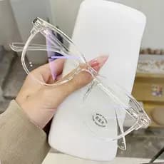 Óculos Anti Luz Azul Feminino TV/Jogos/Office p/ Computador Armação Resistente &Lentes Substituíveis