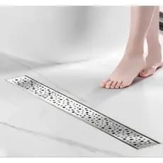Ralo Linear Aço Inox Perfurado 6x50cm Banheiro Lavabo Área Gourmet Lavanderia Durável