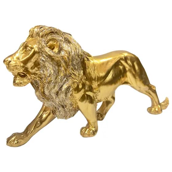 Decoração de Mesa Estatua Enfeite Leão de Resina com brilho ou sem