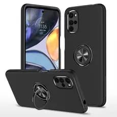 Capa lisa Anti Impacto com Anel embutido de metal gira 360 Para Moto g22/moto g41/ g50/moto g60/G60s(película opcional)