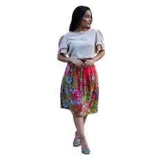 Saia Estilosa Feminina Moda Verão em Viscose com Bolso Moda Evangélica
