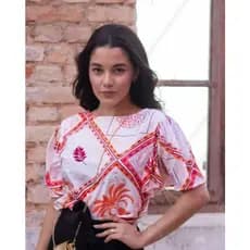 Blusa Feminina De Viscose Manga Curta Elegante Moda Verão BLU-1VRD-DP