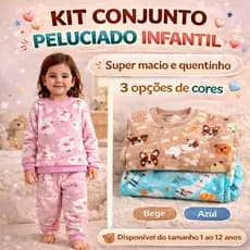 Conjunto Peluciado Infantil Flecce Tamanho 1 ao 12 Menino E Menina Quentinho Estampado Fofinhos