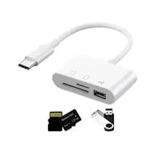 adaptador hub otg usb cartão de memoria e usb modelo v8 e tipo c