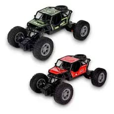Carrinho de Controle Remoto 4x4 Recarregável USB Anda Na Terra Jeep Off Road Rock Crawler