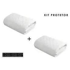 Kit Protetor de Colchão Solteiro + Protetor de Colchão Casal Impermeavel  - Branco