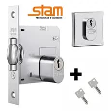 Fechadura Rolete 1005 Porta Pivotante Inox Quadrada Stam