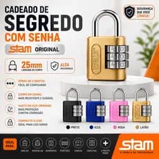 Cadeado de Segredo com Senha 25mm Stam Original