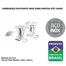 Dobradiça Pivotante em Aço Inox 100Kg