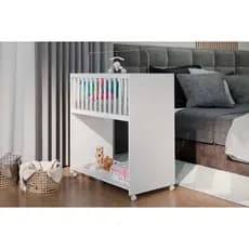 Mini Berço Baby 2 Em 1 Com Prateleira Inferior Com Colchão incluso