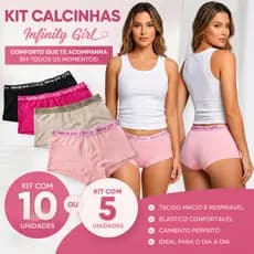 Calcinha Boxer Cueca Feminina Cotton Calcinhas de algodão