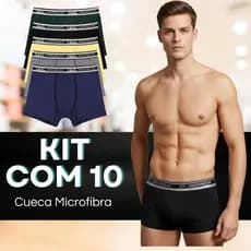 KIT 10/5/3 Cuecas Boxer Adulto Lisas/Estampadas de Microfibra