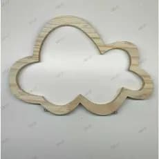 Nicho nuvem em pinus + placa com nome em mdf colorido (adesivado no vinil)