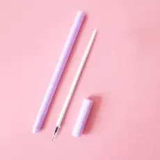 Kit 20 canetas tubo rosa gel preta + 40 recarga preta - SEM PONTEIRA