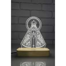 Luminária Led 3D Nossa Senhora Abajur USB Presente Criativo Decoração