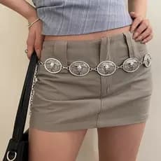 Corrente de cintura vintage com boi essencial para mulheres estilosas