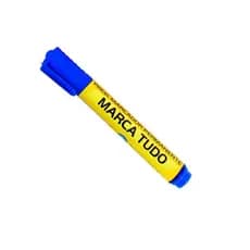 Pincel Atomico Marcador Permanente Marca Tudo Recarregável 6 Unidades Azul Preto