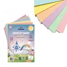 Papel Livro Criativo Color Set Candy A4 120g 24 Folhas