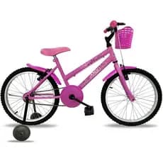 Bicicleta Infantil Julie Aro 20 Power Bike Infantil Feminina C/ Rodas Criança Menina pedivela cromado;preto