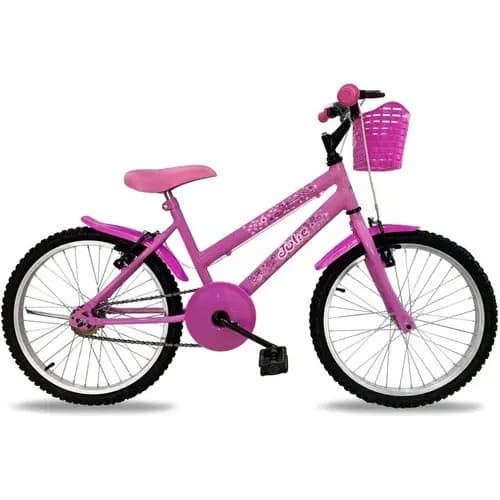 Bicicleta Feminina Aro 20 Infantil Branca Com Cestas Power Bike Bella pedivela cromado;preto