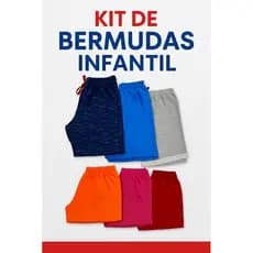 Kit Bermuda Infantil Moletinho Sortida Menino Menina Tamanho 1 ao 10 Bermuda de Criança