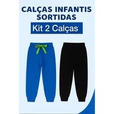 kit com 2 Calça de Moletom infantil Menino Felpada SORTIDAS