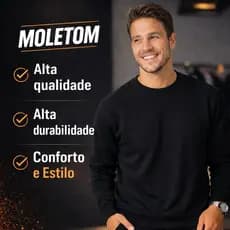 Moletom Liso gola redonda sem Capuz Unissex com Ribana Flanelado ou Promoção Estoque