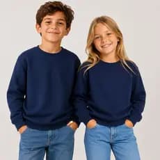 Blusa de Moletom Infantil  Unissex Menino e Menina Sem Capuz Inverno Escolar