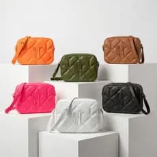 Bolsa Feminina Lolla Virgínia Emborrachada com Alça Transversal Quadrada Moderna Elegante Versátil