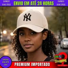 Boné NY New York | Aba Curva Premium Fitão Ajustável Bordado Unissex Importado